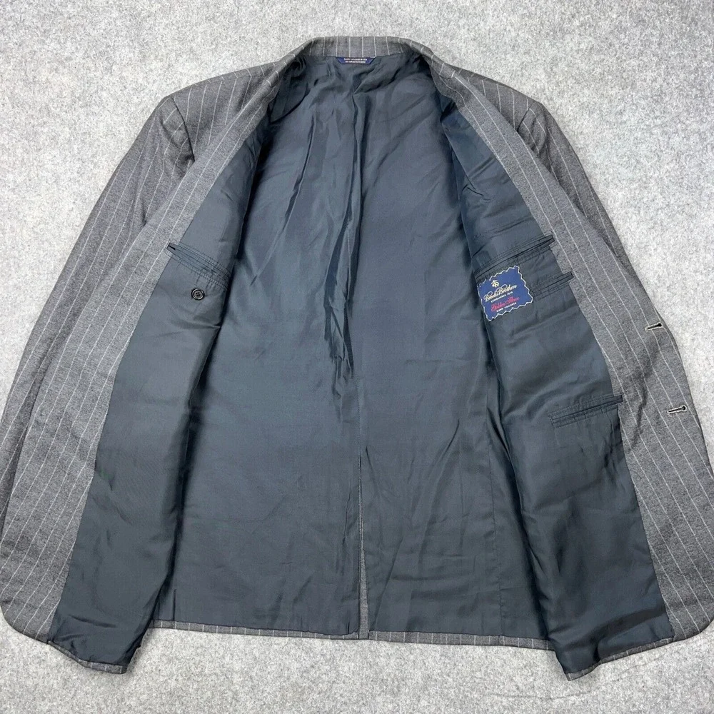 Brooks Brothers Golden Fleece Blazer Men 48R Gray Pinstripe Sport Coat Jacket US